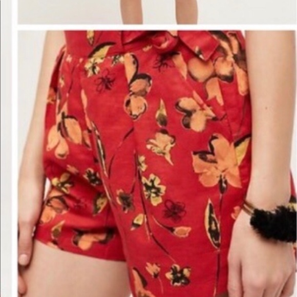 Anthropologie red floral shorts - Picture 6 of 6